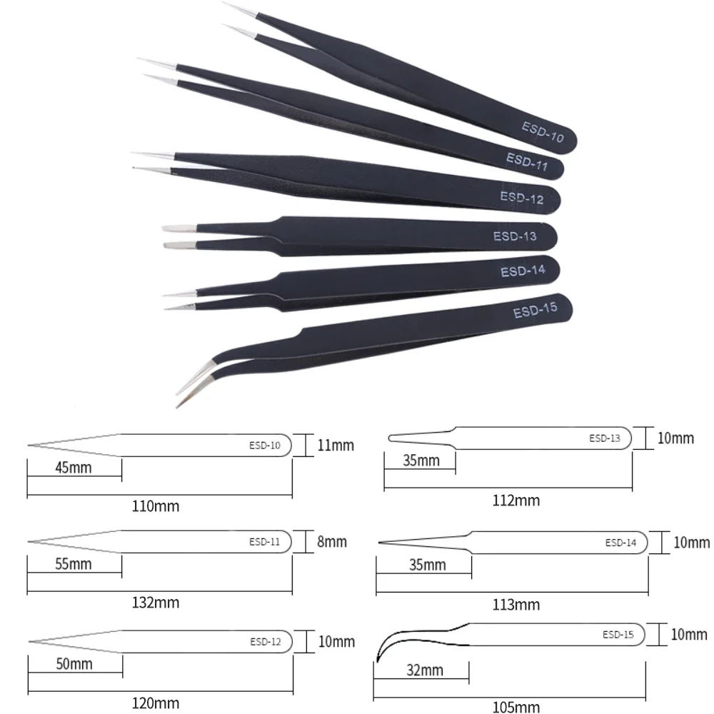 Precision Tweezers Set ESD-10/ - Electronics Stuff 评论和价格
